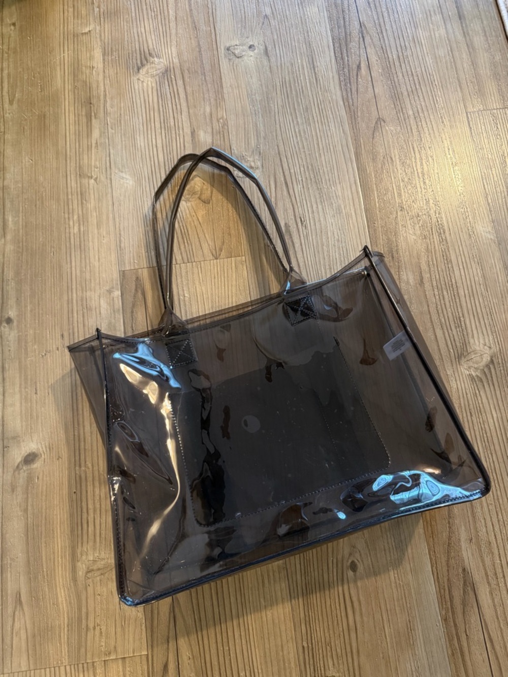 Clear Black PVC Tote Bag – Fashionable Transparent Carry-All